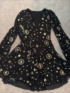 Blackmilk Harry Potter House Crest Dress with Gold Foil Print